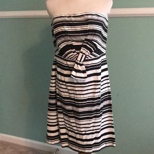 Calvin Klein Strapless Black and White Dress!
